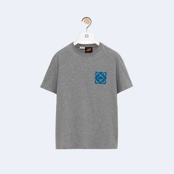 로에베 릴랙스 핏 코튼 티셔츠 그레이