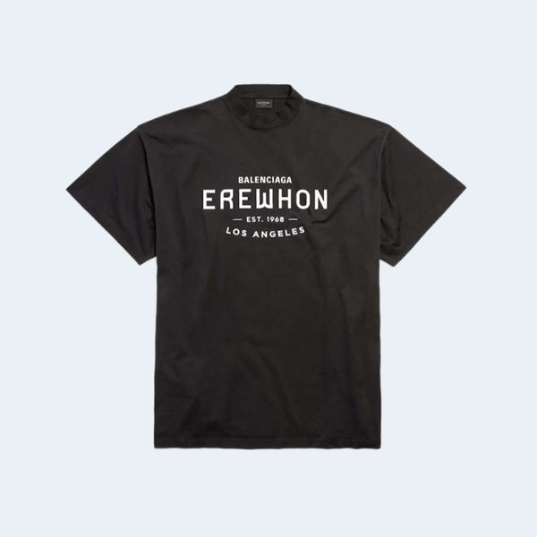 발렌시아가 x Erewhon 오버사이즈 로스 앤젤레스 티셔츠 블랙