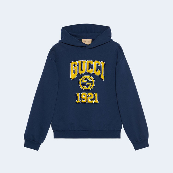 구찌 1921 코튼 저지 후드 스웨트셔츠