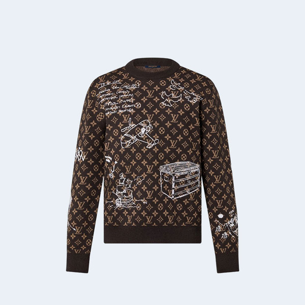 루이비통 모노그램 울 크루넥 하바나 브라운