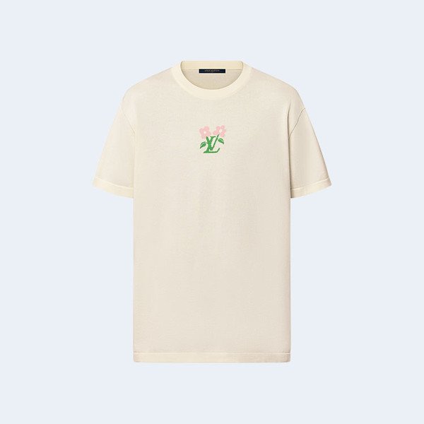 루이비통 숏 슬리브드 코튼 니티드 크루넥 티셔츠 1AFRDI