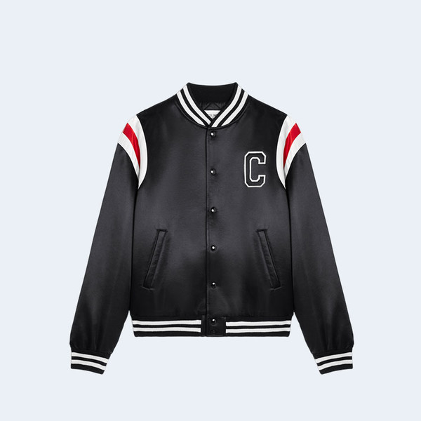 셀린느 스타디움 새틴 봄버 자켓