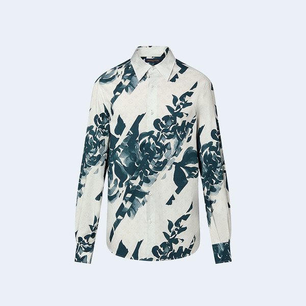루이비통 롱 슬리브 프린티드 코튼 셔츠 1AFAVZ