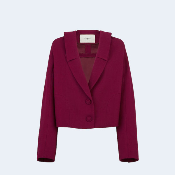 펜디 버건디 울 볼레로 자켓