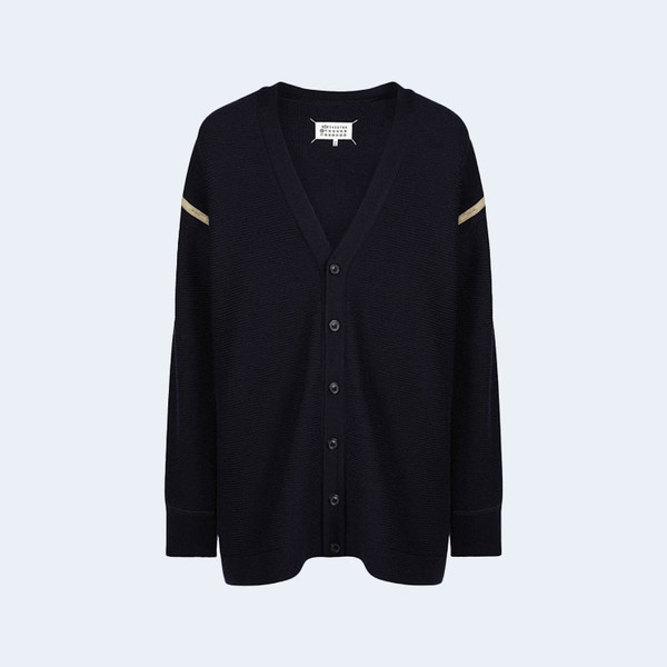 메종 마르지엘라 엘보우 패치 가디건 네이비