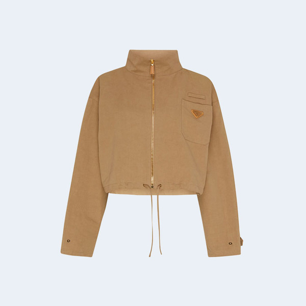 프라다 내추럴 로고 코튼 린넨 재킷