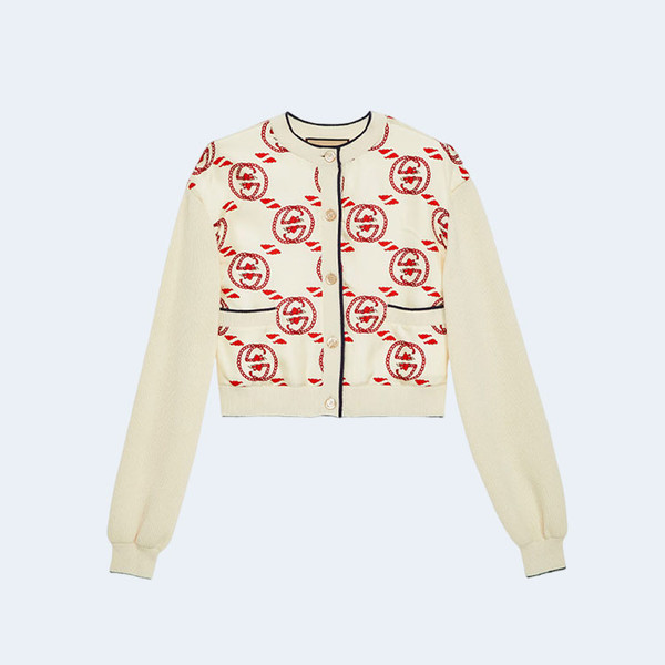 구찌 인터로킹 G 울 가디건