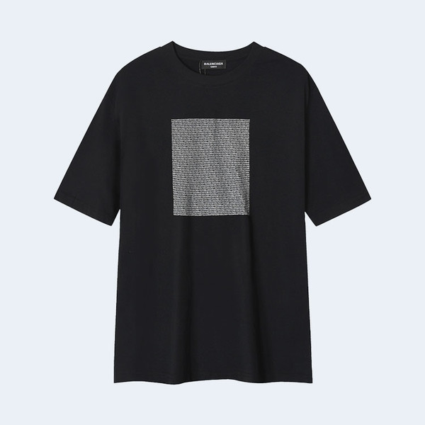 발렌시아가 오버사이즈 미러 로고 티셔츠 블랙