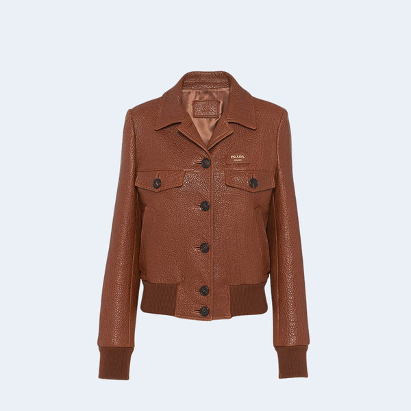 프라다 나파 레더 자켓 브라운