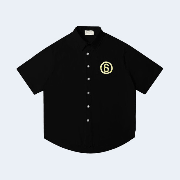 메종 마르지엘라 넘버 시그니처 클립 반팔 셔츠 블랙