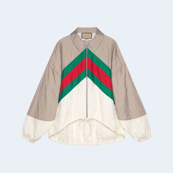구찌 뉴트럴 로고 프린트 나일론 재킷