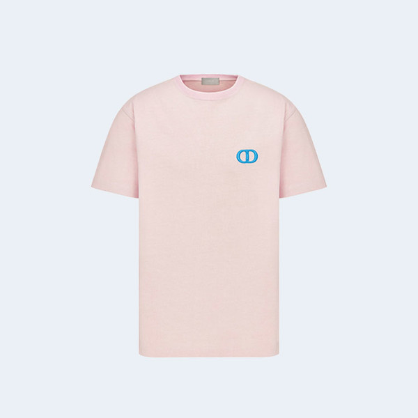 디올 아이콘 캐주얼 핏 티셔츠 핑크