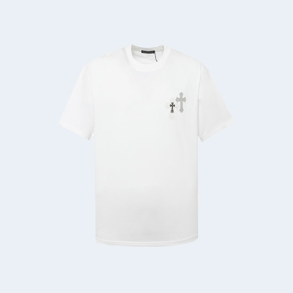 크롬하츠 크로스 슬러리 아플리케 티셔츠 화이트