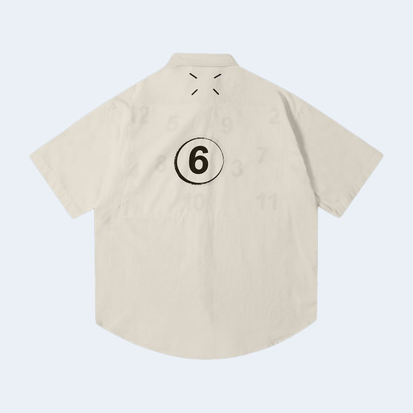 메종 마르지엘라 홀 워싱 포켓 셔츠 베이지