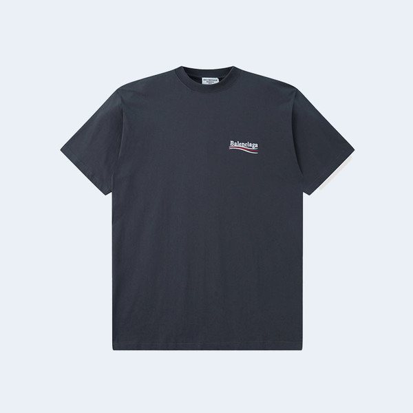 발렌시아가 웨이브 로고 오버핏 티셔츠 다크 그레이