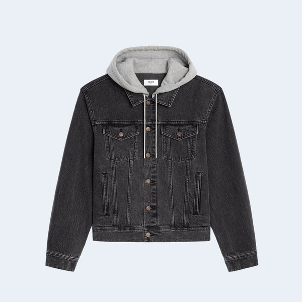 셀린느 차콜 워시 데님 트러커 자켓