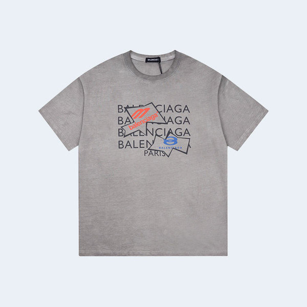 발렌시아가 트라이로고 티셔츠 그레이