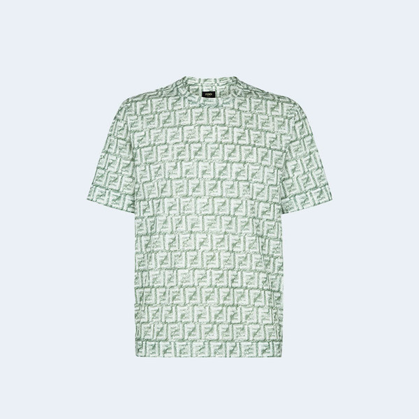 펜디 그린 FF 코튼 티셔츠