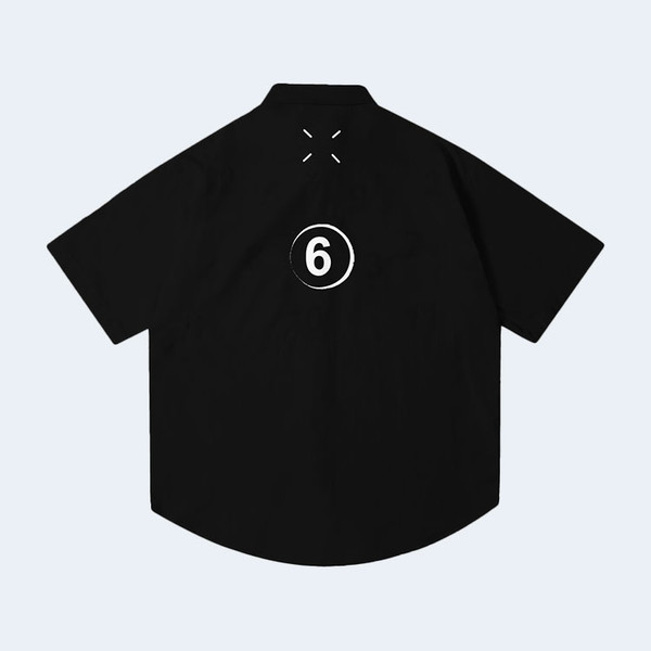 메종 마르지엘라 홀 워싱 포켓 셔츠 블랙