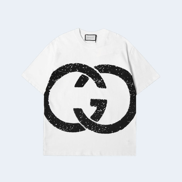 구찌 살로나 드로윙 로고 코튼 티셔츠 화이트