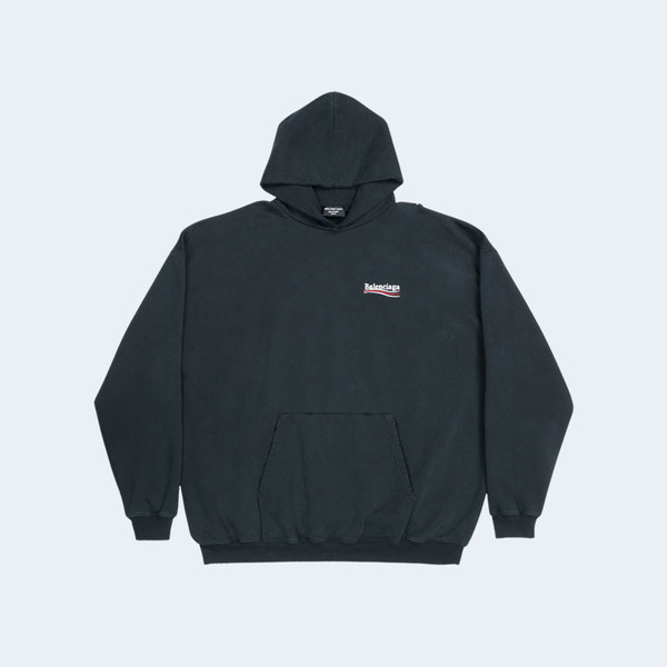 발렌시아가 폴리티컬 캠페인 후드 블랙