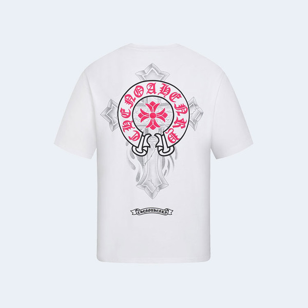 크롬하츠 산스크리트 크로스 티셔츠 화이트