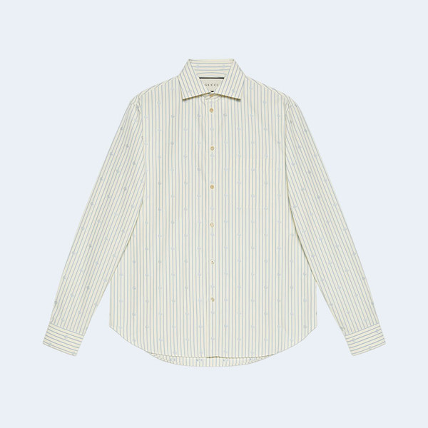 구찌 GG 스트라이프 필 쿠페 코튼 셔츠