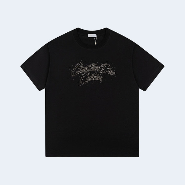 디올 오리지널 다이아몬드 로고 티셔츠 블랙