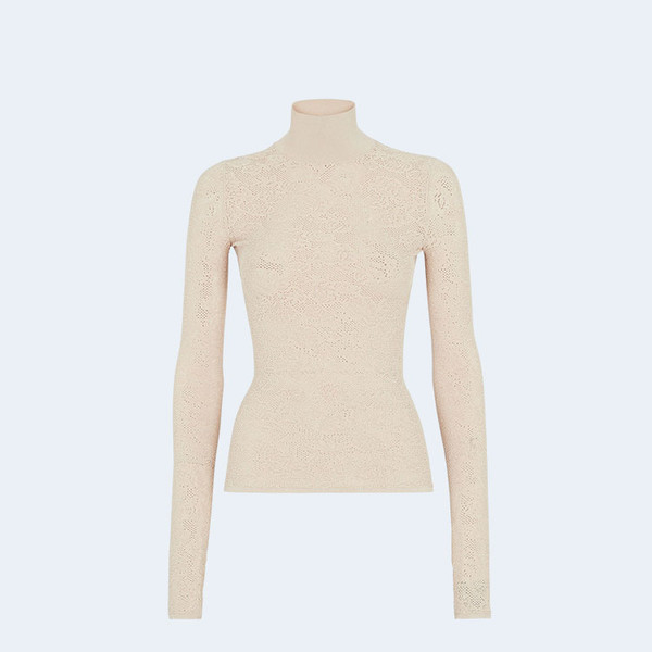 펜디 베이지 자수 비스코스 스웨터