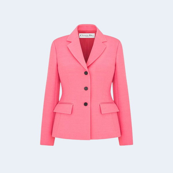 디올 울 실크 핑크 자켓