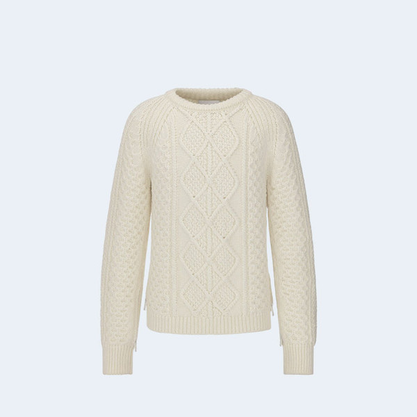 디올 울 블렌드 스티칭 스웨터