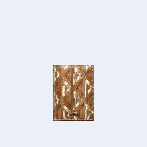 디올 2단 카드 홀더 브라운