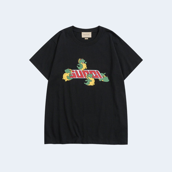 구찌 레드 모노그램 드래곤 티셔츠