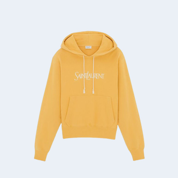 생로랑 오버사이즈 플리스 후디 옐로우