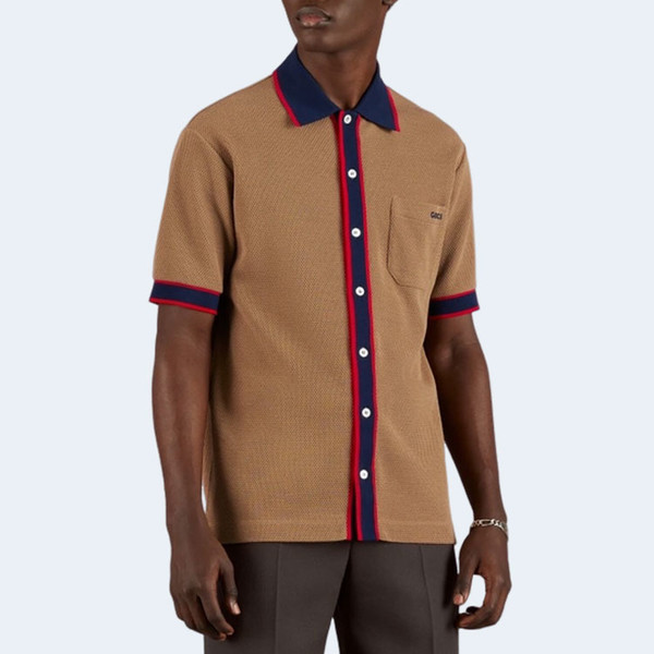 구찌 버튼 반소매 폴로 셔츠