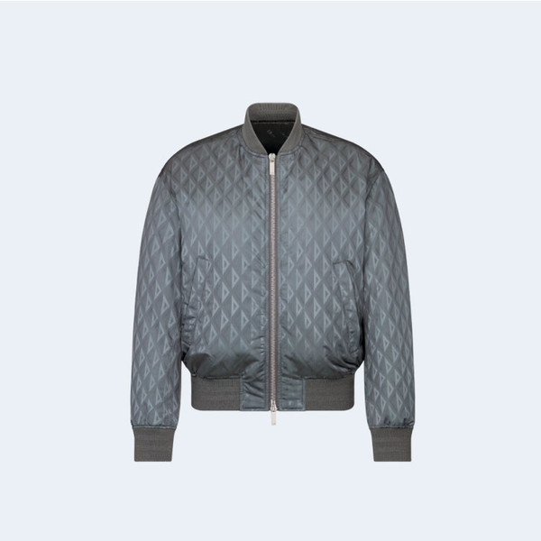 디올 그레이 다이아몬드 지퍼 봄버 자켓
