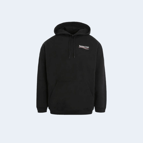 발렌시아가 웨이브로고 프린트 후드