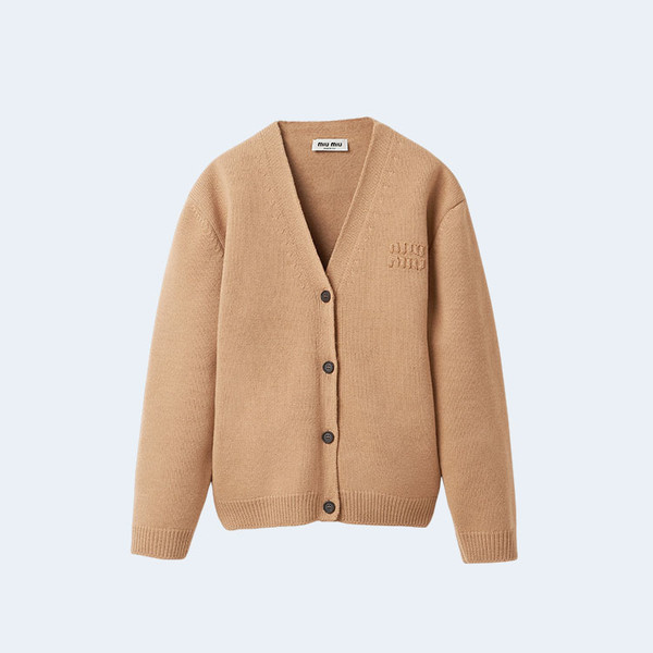 미우미우 나일론 니트 울 카디건