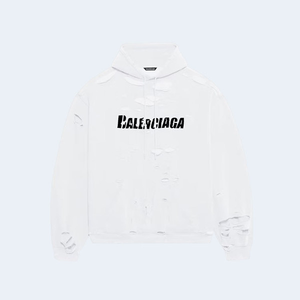 발렌시아가 캡스 디스트로이드 오버사이즈 핏 후디