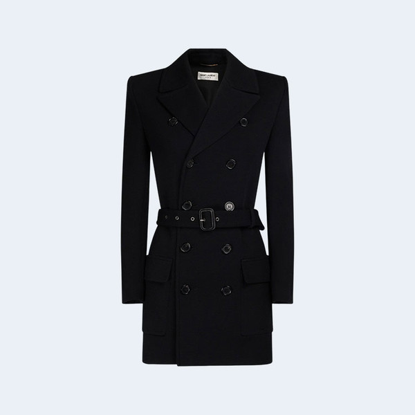 생로랑 울 혼방 벨트 자켓