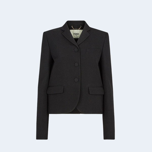 펜디 블랙 그랑 드 뿌드르 울 자켓