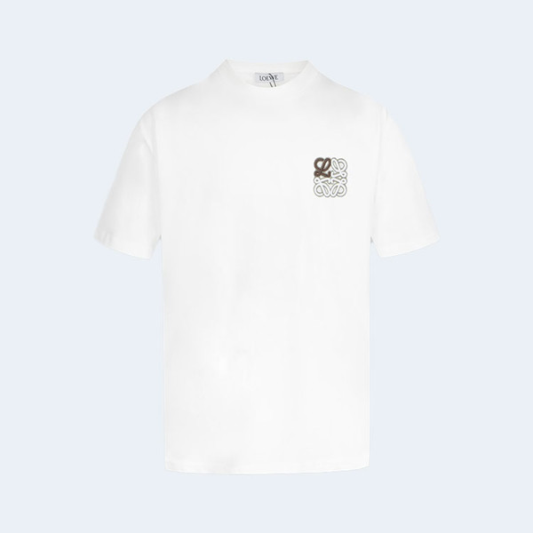 로에베 아나그램 투톤 로고 코튼 티셔츠 화이트