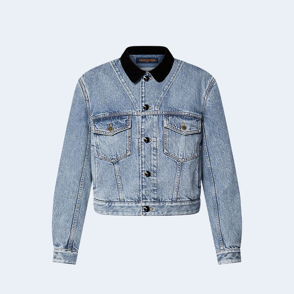 루이비통 벨벳 액센트 데님 재킷