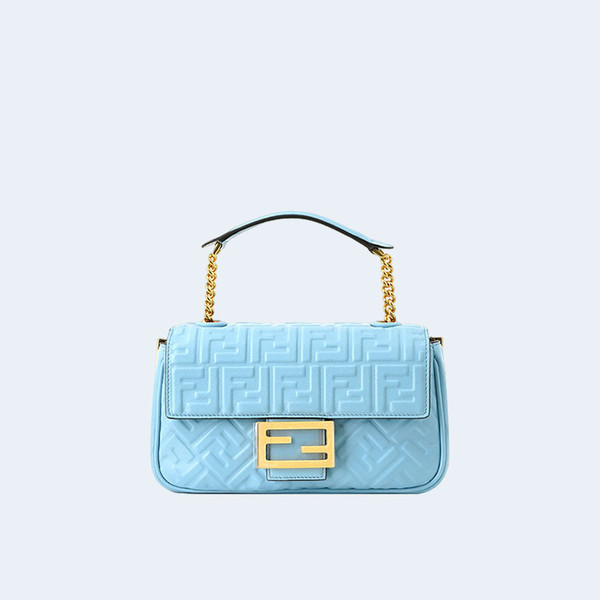 펜디 바게트 미디엄 체인 백 블루