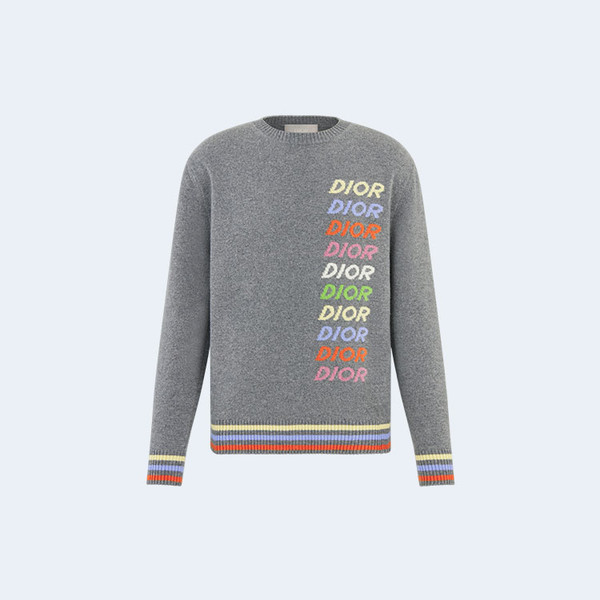 디올 캐시미어 그레이 울 스웨터
