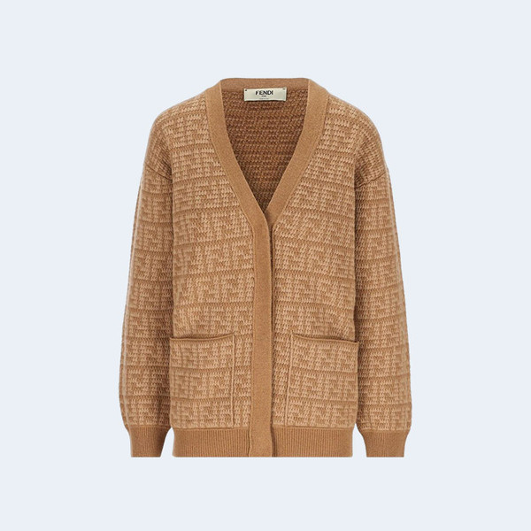 펜디 캐시미어 가디건 베이지
