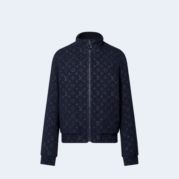 루이비통 모노그램 퀄티드 후드 블루종