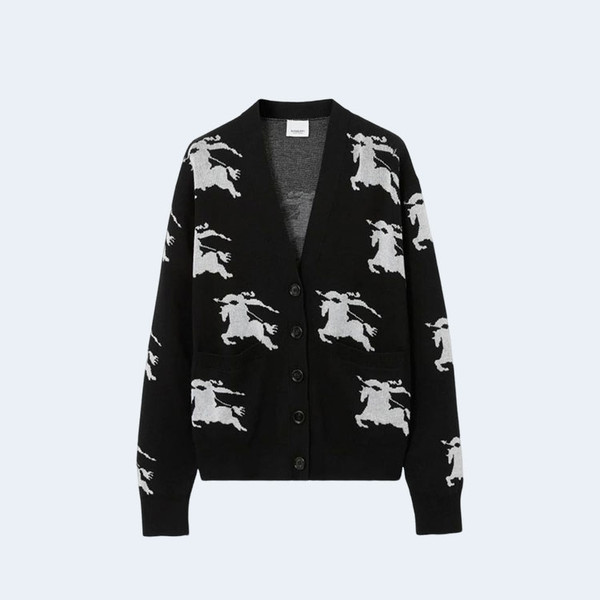 버버리 EKD 코튼 가디건 블랙