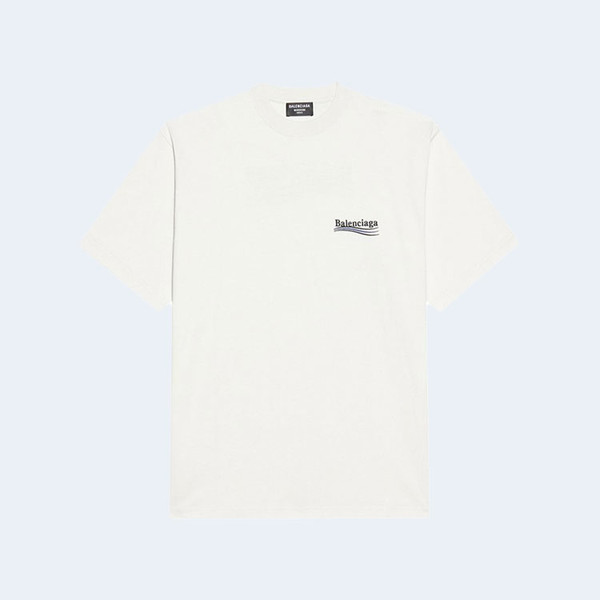 발렌시아가 웨이브 로고 오버핏 티셔츠 더스티 화이트