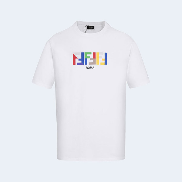 펜디 멀티컬러 로고 화이트 티셔츠